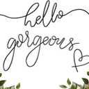 Hicarer Hello Gorgeous Metal Wall Art Decor Minimalist Decoration Metal Hello Gorgeous Decorative Sign for Living Room Office Bedroom Hotel Home Wall Decoration(Black,Classic Style)