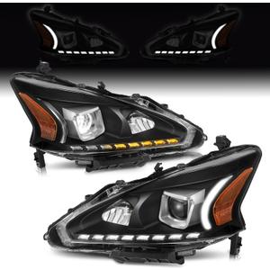 ELH 500% Brighter LED Projector Headlight Assembly Fit for 2013-2015 13-15 Nissan Altima S/SL/SV-Only fit 4Door w/LED Sequential LED Daytime Running Lights