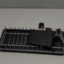 Small Dish Drying Rack, Compact Dish Drainer for Kitchen Counter, with Adjustable Back Slots, Space-Saving for Small Kitchens, Black