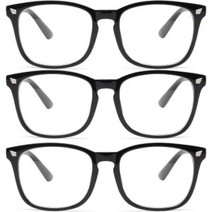livho High Tech Blue Light Glasses - Advanced Blue Light Blocking Computer Glasses - Screen Fatigue & UV Protection (*D1 Black X3)
