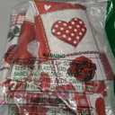 Horaldaily Valentine Tablecloth 6060 Inch Round, Patchwork-Style Pattern Rose Red Heart Buffalo Plaid Washable Table Cover for Party Picnic Dinner Decor