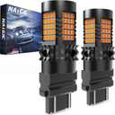 Amber 3157 3156 LED Bulbs Yellow Canbus Error Free Turn Signal Lights 3057 T25 Led Built-in Resistor No Hyper Flash No Errors For Blinker Light Indicator Light Side Marker Light Bulbs(2 PCS)