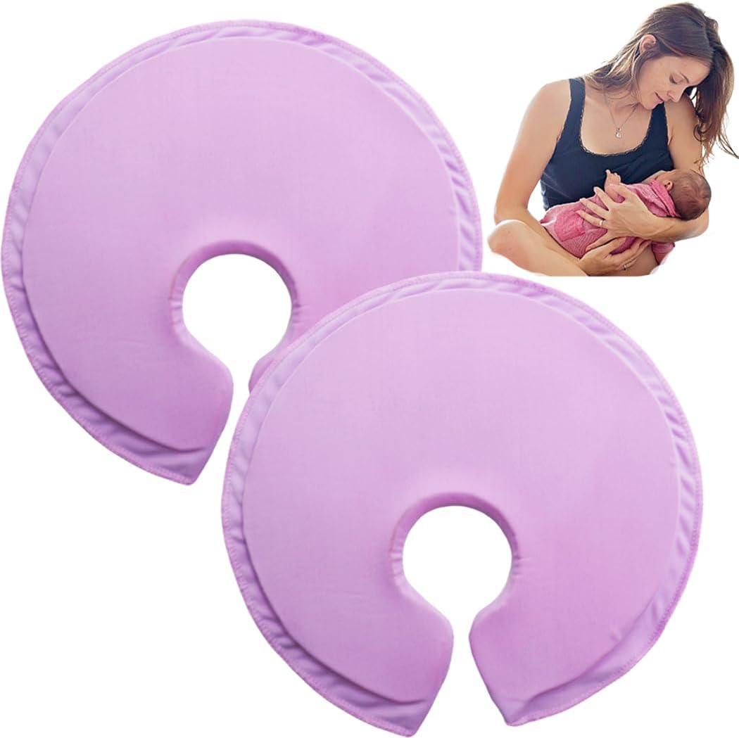 2 x Soft Gel Breast Therapy Pads for Breastfeeding & Pumping, Breast Cooling Pad, Nursing Pain, Mastitis Pain Relief (Purple)