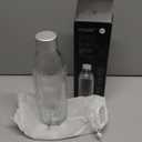 Glass Carbonating Bottle 1L Silver - Compatible Only With MySoda Glassy Sparkling Water Maker - Quick-Lock Reusable Bottle - Lid and Base Made of Aluminium - BPA Free