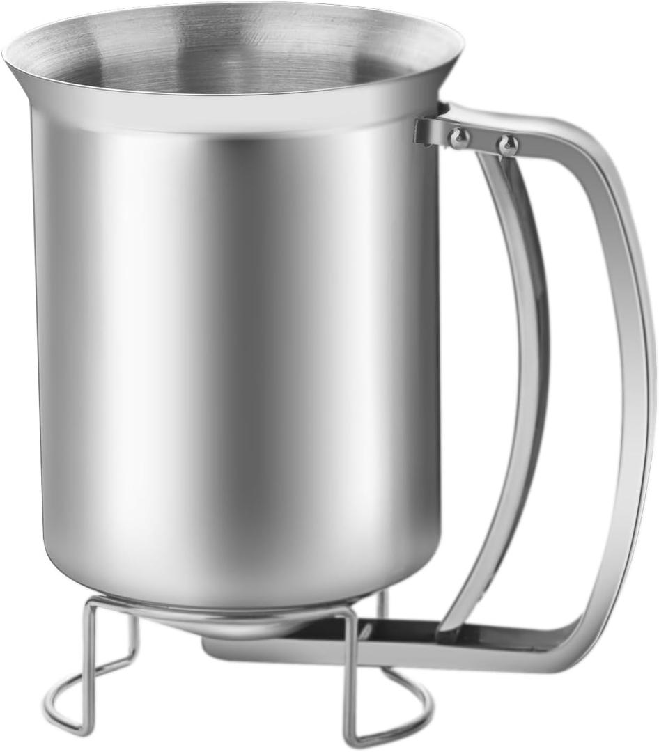 Pancake Dispenser for Batter, Stainless Steel Batter Dispenser, 900ML Funnel Cake Dispenser Batter Pourer for Baking Cupcakes Muffins Crepes Waffles (30OZ)