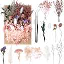 Real Dried Flowers, Natural Dry Flowers Mixed Natural Pressed Flowers Flores Secas Dried Florals for Crafts,Resin,Candle Making (Multicolor 2)