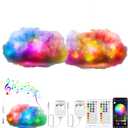 ViLSOM LED Cloud Light,2pcs RGB Cloud Lights with IC Remote Control and APP Control Cool Lights Sync Music Color Changing Led Light for Bedroom Ceiling Adults and Kids Modern Home Decorations