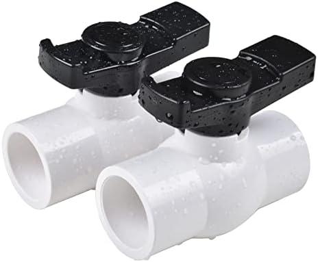 AIPOR 1-1/2" PVC Ball Valve (1-Pack), Shut-Off Valve with Easy to Rotate and Excellent Handle, Rated at 150 PSI, 1 1/2 inch Socket