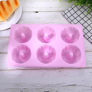 YoehMongYo 1 Pc Bundt Cake Pans for Baking, Non-stick Silicone Molds for Baking Jellies, Muffins, Donuts, Cookies, Cupcakes, 6-Cavity Mini Cake Pans (Pumpkin,Purple)