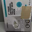 Lunderg Padded Toilet Seat Riser for Seniors - Adds 2 inches. Universal Fit - FIRM Raised Toilet Seat Cushion with High-Density Foam for Enhanced Comfort & Elevation. Post-Surgery Must have (White)