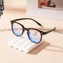 AMBEYE TR90 Blue Light Blocking Glasses - 99% Bluelight Filtering Clear Lens Anti Fatigue UV Protection for Computer/Phone/TV Screens (Black)