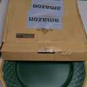 Green Scallop Charger Plates, Set of 6 Plastic Wedding Bulk Plate Charges for Dinner Plates, Table Decoration, Holiday, Thanksgiving, Christmas.