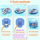 Mambobaby Float with Canopy and Tail New Upgraded Non-Inflatable Baby Pool Float Mambo Float Swim Trainer Solid Infant Swim Float Adjustable Pearl Foam Baby Swim Ring