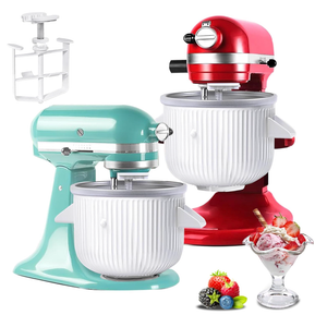 Ice Cream Maker Attachment for KitchenAid Stand Mixer, Compatible with 4.5/5QT & 6QT Stand Mixers, 2 Quart Frozen Kitchenaid Ice Cream Maker Attachment Ice Cream Bowl for Yogurt/Sorbet Gelato
