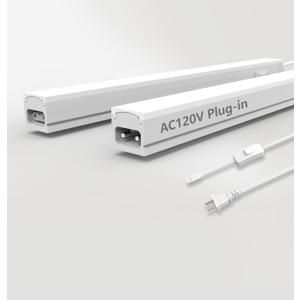 Leetdud Under Cabinet Lighting Plug in, 24 Inch 2 Pcs, Linkable AC120V 3CCT 3000K/4000K/5000K Ultra Slim, LED Under Cabinet Lights for Counter Light, Kitchen, Shelf, Sink, Workshop, Desk, White