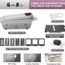 8-in-1 Vegetable Chopper with Container - Veggie Onion Salad Chopper, Mandoline Slicer, French Fry Cutter, Kitchen Gadgets with Cleaning Tools (White)