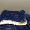 UOZZI BEDDING Navy Faux Fur Comforter Set Queen 3 Pieces - 1 Shaggy Comforter 90x90 with 2 Pillowcases - Ultra Soft and Easy Care Luxury Plush Warm Winter Fluffy Fleece Duvet Set