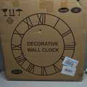 LEIKE Metal Large Wall Clock 24IN Black, Retro Silent Quartz Battery Operated, Decorative for Patio, Kitchen, Living Room, Bedroom, Pool