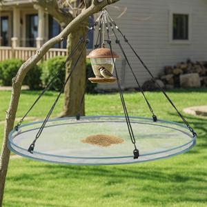 Bird Seed Catcher Tray for Hanging Bird Feeder Platform 30" Seed Catcher for Hummingbird Feeders with Adjustable Hanging Hoop for Outdoor Garden