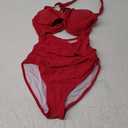 Eomenie Women's One Piece Swimsuits Tummy Control Cutout High Waisted Bathing Suit Wrap Tie Back 1 Piece Swimsuit (Red), Small