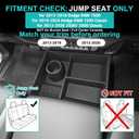 Center Console Floor Organizer for 2013-2018 Dodge Ram 1500 & 2019-2024 Ram 1500 Classic & 2013-2026 Ram 2500 3500 Accessories, Beach Seat Storage Box Tray with Cup Holder (Not for 2019-2026 New Body)