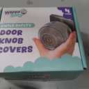 Child Safety Door Knob Cover (4 Pack) Hard-to-Remove Dual-Lock Door Handle Covers for Kids – Reusable Baby Proof Door Knob Locks – Installs Easily, No Tools Needed (Semi-Clear)
