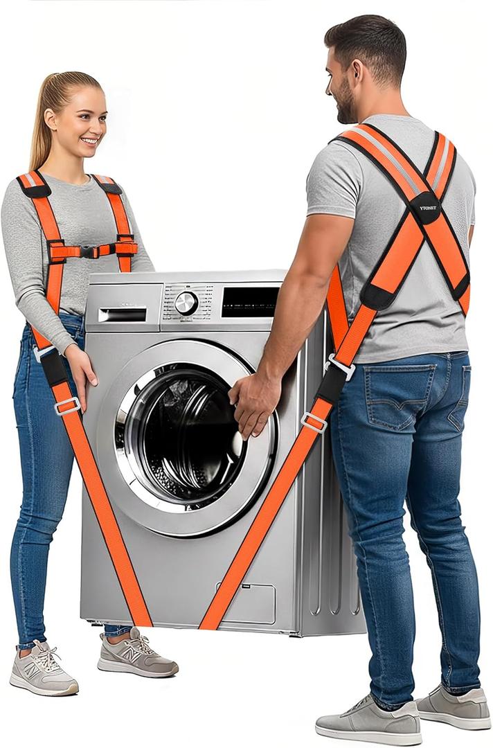 Ytonet Moving Straps, 2-Person Lifting and Moving System, X-Shaped Back Padded Movings Straps for Lifting Appliance, Furniture Strap Move Heavy Objects Up to 800lbs for Mattresses, Refrigerator, Sofa