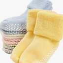 VWU Baby Toddler Kids Ankle Crew Socks with Grips Unisex Warm Thick Cotton Winter Socks 0-10 Years 6/8 Pack