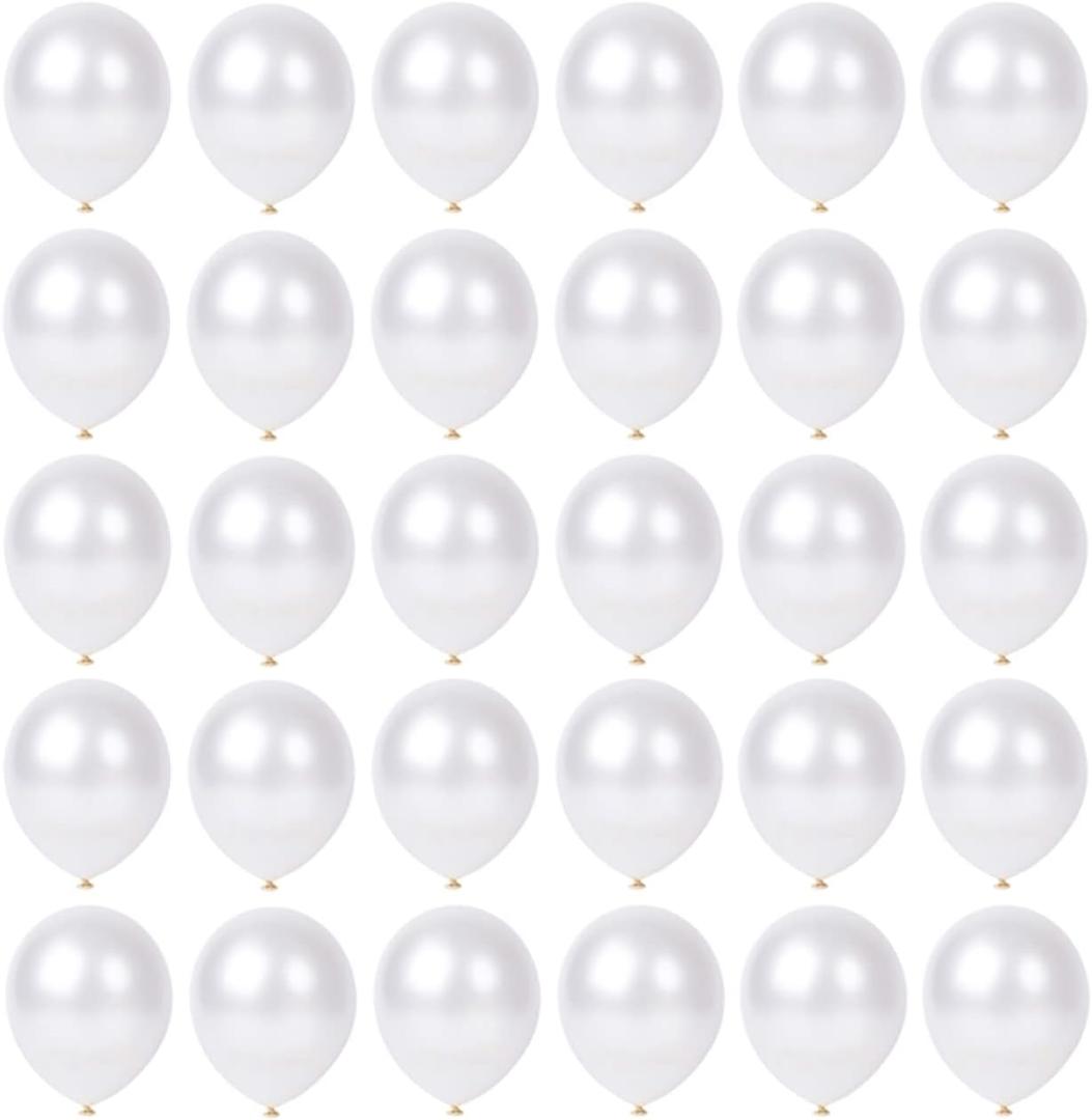 5 inch Pearl White Balloons, 100 pcs Mini White Party Balloons small Latex Balloons for Birthday Wedding Baby Shower Decorations (Pearl White)