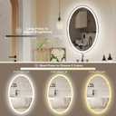 LED Bathroom Mirror, 40X24 Inches Oval LED Mirror for Bathroom, Vanity Mirror with Lights with Anti-Fog & 3 Colors, Wall-Mounted Dimmable Bathroom Mirror with Backlit