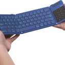 Nillkin Foldable Keyboard with Touchpad, Bluetooth Keyboard with Number Pad, Full Size Keys, Large Trackpad Small Travel Portable Keyboards for iPad Laptop PC Tablets - Blue