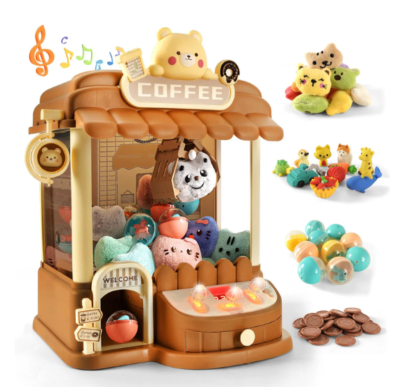 Large Claw Machine For Kids Adults, Mini Vending Machine With 30 Fun Toys, Candy Dispenser Machine, Prize Dispenser With Music L