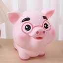 LOGOFUN Pig Molding Piggy Bank Vinyl Pig Coin Money Bank Creative Saving Pot for Home Office Desktop Decoration - Eyes Open