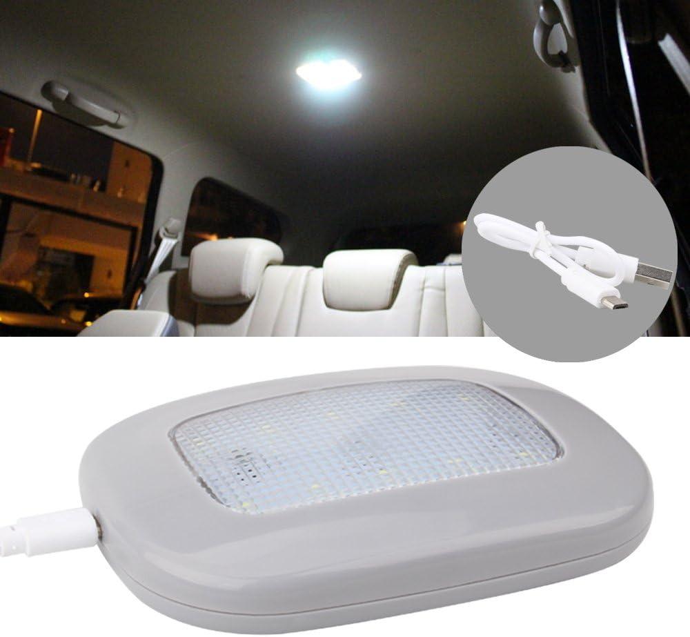 Auto Car Ceiling Roof Lights Magnetic Dome Light with Universal USB Rechargeable Wireless 10 LEDs for Interior and Exterior of Car, Boat, Trailer, Motorhome, Truck (Gray Shell-White light)