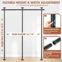 SUNALLY Room Divider No Drilling Curtain Rod Wall Divider for Room Separation, 4-10ft(H) 28-114inch(W) Adjustable, Heavy Duty Partition Space Separator Freestanding Tension Curtain Stand, Black