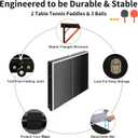 SculPong 4.5FT Ping Pong Table Foldable Table Tennis Table with Net, Paddles and Balls, MDF Multi-Use Family Game Table Assembly Free for Kid Child Teenager Adult, Small Compact Portable Black Table