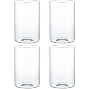 Clear Lip-less Glass Lamp Shade, Cylindrical Light Cover with Fitter Opening, Replacement for Chandelier, Bathroom Vanity Light, Pendant, 4 Pcs