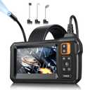 Endoscope Camera with Light, Inspection Borescope Camera with 4.3" IPS Screen, 1920P HD with 8 LED Lights, 16.4FT Semi-Rigid Cord Bore Scope, IP67 Waterproof Endoscope for Sewer, Tools(Orange)