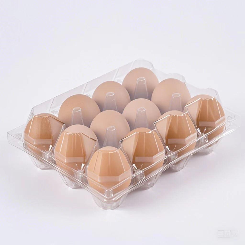 120pc 3*4 Clear Plastic Cheap Bulk Egg Cartons,12 Large Egg Carton | Cheapest 12 count Large Plastic Egg Cartons，Can Hold 2.5 oz of Eggs,Suitable For Farmers' Markets, Supermarkets, Kitchens.