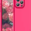 SUPFINE Designed for iPhone 15 Pro Max Case,Premium Liquid Silicone with [Soft Anti-Scratch Microfiber Lining][Upgraded Camera Protection] Slim Shockproof Phone Case for Men Women Girls, Hot Pink