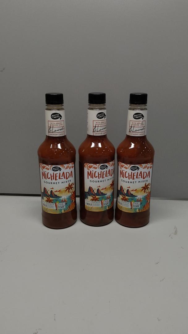 Master of Mixes 3 Pack Michelada Mix - Ready to Use - 1 Liter Bottle (33.8 Fl Oz) - Mixer Perfect for Bartenders and Mixologists, Best By 04/2025