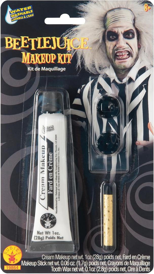 Rubies Beetlejuice: Beetlejuice Makeup Kit for Adults, Men's One Size