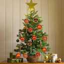 2.36" Orange Christmas Balls Ornaments 25 Pcs Shatterproof Christmas Ornaments Set Halloween Balls Ornaments Orange Ornament for Xmas Tree Holiday Party