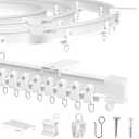 MERDTTES Flexible Bendable Ceiling Curtain Track, 9.8 FT (3 m), Mount for Rail with sliding Curtain Track System, Curtain Track Ceiling Mount, Room Divider for RV, Bathroom, Ceiling Curtain Rod, White