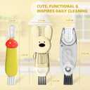 3 x Cup Lid Cleaning Brush, Multifunctional Set with 3 in 1 Lid Cleaner and Two 4 in 1 Cup Lid Cleaning Brushes, Cleaning Brush Tool for Bottles, Straws, Tumblers, Travel Mug Caps, Portable Kit (Yellow)