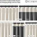 Pinch Pleated 100% Blackout Linen Curtains 96 Inches Long for Bedroom Living Room Memory Trained Pinch Pleat Linen Curtains Rustic Farmhouse Thermal Insulated Natural Cream Pleated Drapes 8ft 40x96