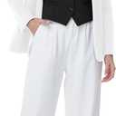 Women Suit Vest V Neck Button Down Vest Top Tuxedo Waistcoat Sleeveless Racerback Fashion Vests Blazer (Black, L)