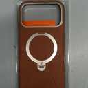 TORRAS Q3 VegSkin for iPhone 17 Pro Max Case Leather, 360 Spin Magnetic Stand, Fit for MagSafe, Camera Control, Shockproof Premium Organic Silicone Leather Case for iPhone 17 Pro Max, Saddle Brown