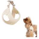 Ultra Comfortable Dog Harness Adjustable Soft Dog Vest, Alloy Buckle Closure Lightweight Stretchy Puppy Harness Step in for Small Sized Dogs Walking Training (Linen, L