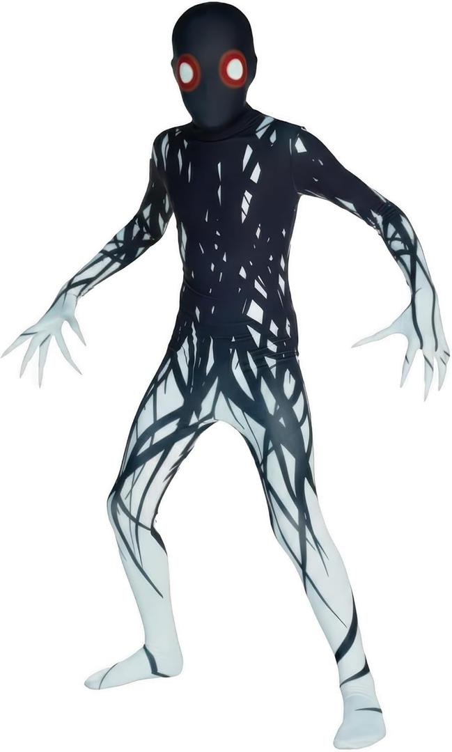 Morphsuits Zalgo Costume Kids, Scary Monster Costumes, Boys Halloween Costume (Large, Black)